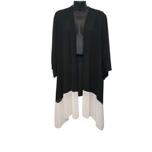 MARALLIS COLLECTION Cruise/Evening Black & Wht Sheer Cardigan Waterfall Hem W S